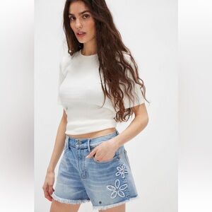 Free People Driftwood Goldie Floral Shorts - Size 24 - NWT